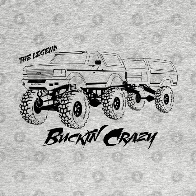 Buckin Crazy Bronco - Black Print by The OBS Apparel